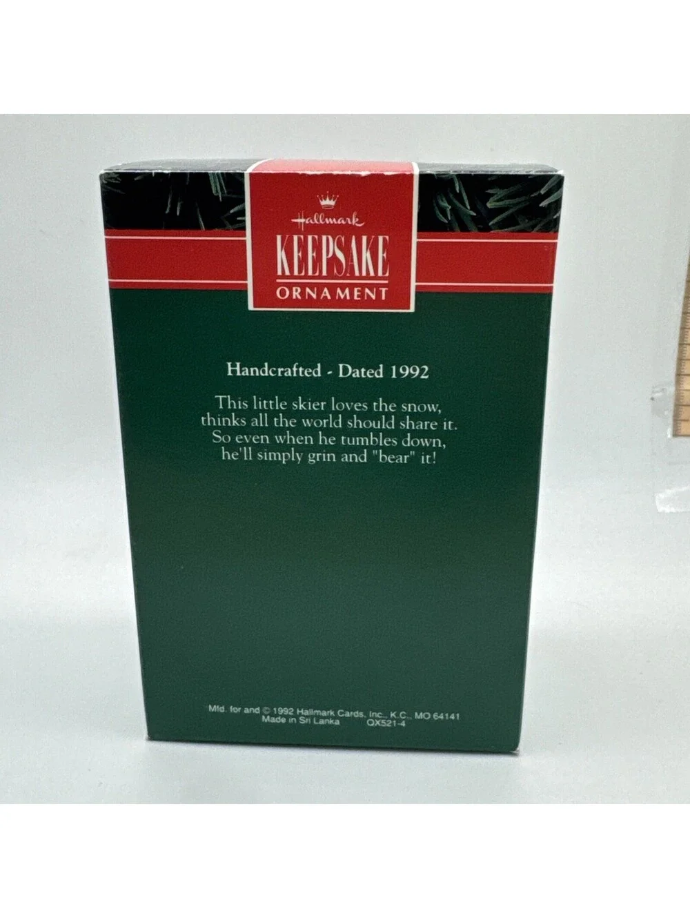 Hallmark Keepsake SKIING 'ROUND 1992 Christmas Ornament w/Original Box